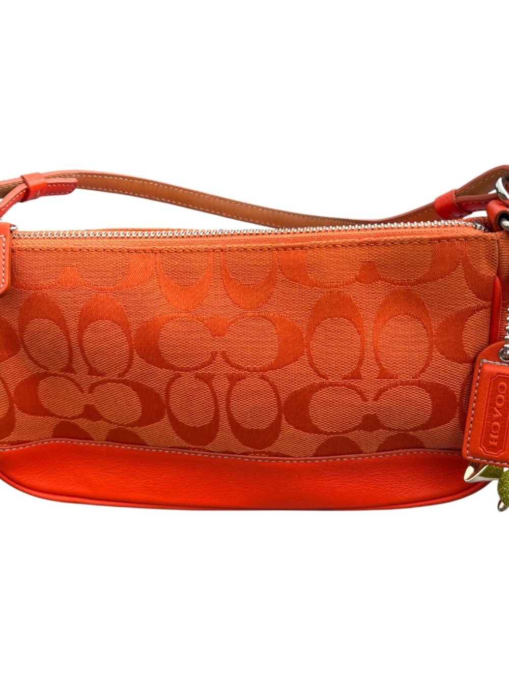 Coach Orange Signature Canvas Shoulder Pouch